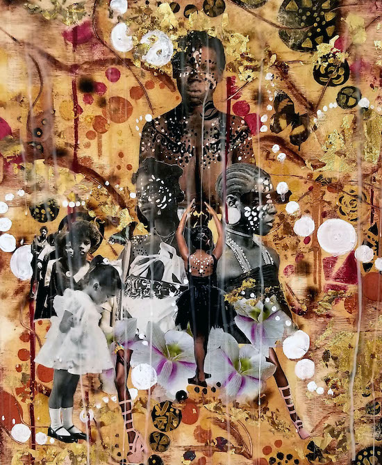 Lavett Ballard, Adoration, Mixed media collage, 2019