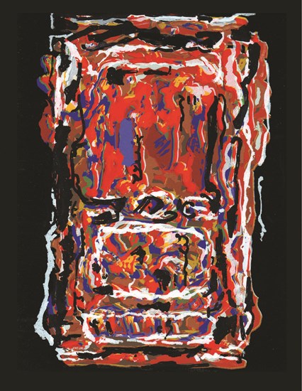 PFF146A-David Driskell, Doorway, Serigraph, 2008. Abstract composition depicting doorway (Doorway Portfolio).