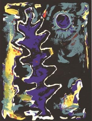 PFF146I-David Driskell, Pond Iced Over, Serigraph, 2008. Abstract composition referencing landscape (Doorway Portfolio).