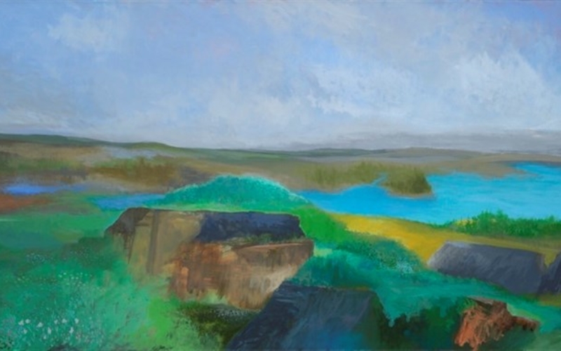 James Brantley, The Delaware, Oil, 2012. Landscape with the Delaware River.
