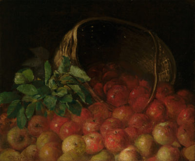 Charles Ethan Porter, Overturned Basket of Apples, Oil on canvas,