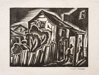 Ralph Chessé, Old House New Orleans, Linocut, 1928.