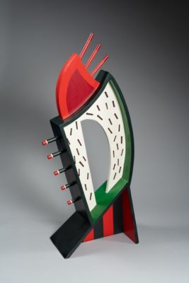 PFF310, Charles Searles, Untitled (Red, Green, and Black Construction), Wood construction, 1988