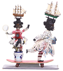 Vanessa German, 2 ships passing in the night, or i take my should with me everywhere i go, thank you, Mixed media assemblage, 2014.