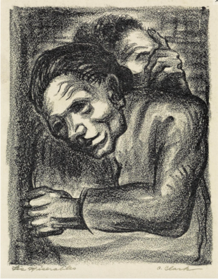 Claude Clark, Les Miserables, Lithograph, 1940