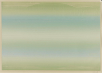Ed Clark, Untitled (Blue and Green Composition), Color etching, 1974