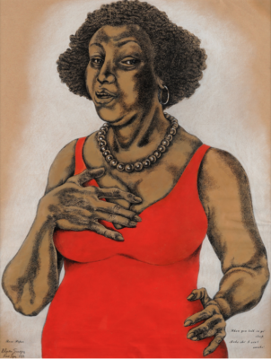 Rose Piper, Blues Singer, Mixed media on paper, 1989